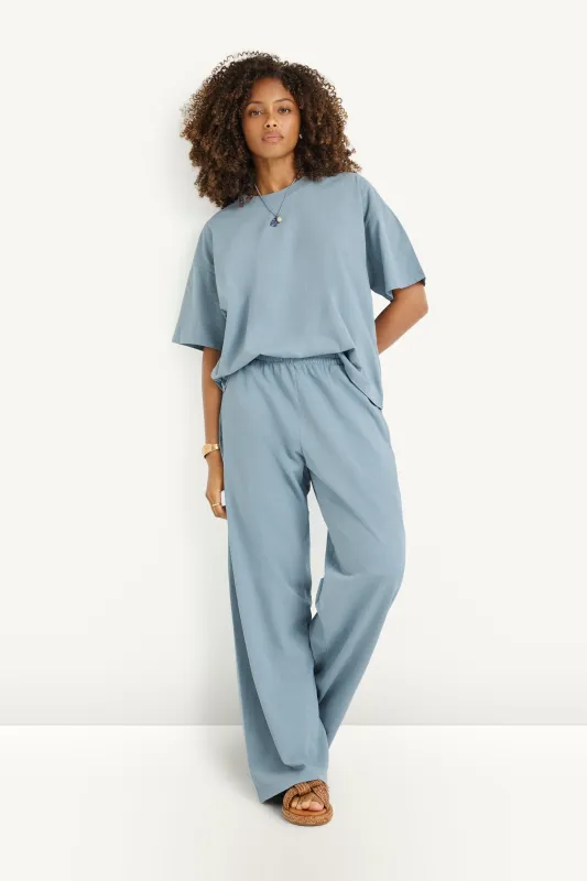 Coast Pant - Dusk Blue Cotton Jersey made by Vitamin A