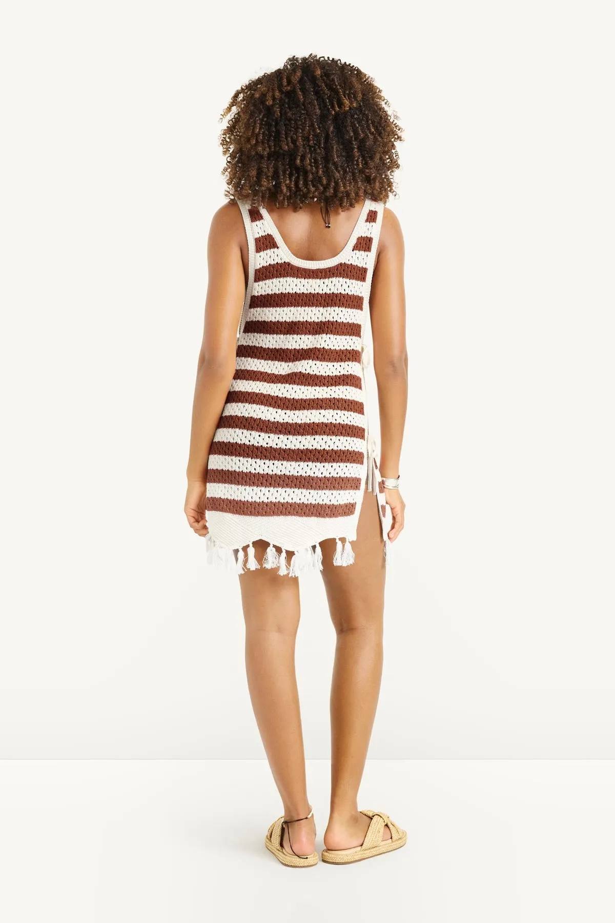 Marea Crochet Mini Tunic - Red Ochre Stripe Crochet sold by Vitamin A product image thumbnail 5