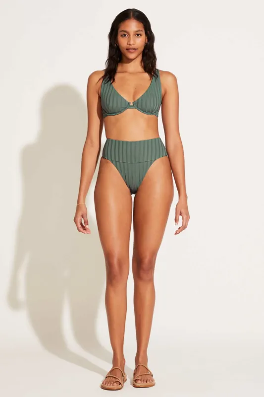 Emmi High Waist Bottom - Aloe Green SuperRib sold by Vitamin A