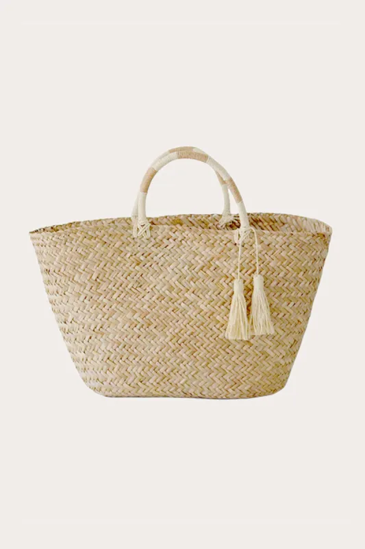 Amalfi Woven Beach Tote Bag - Natural Milan Straw sold by Vitamin A