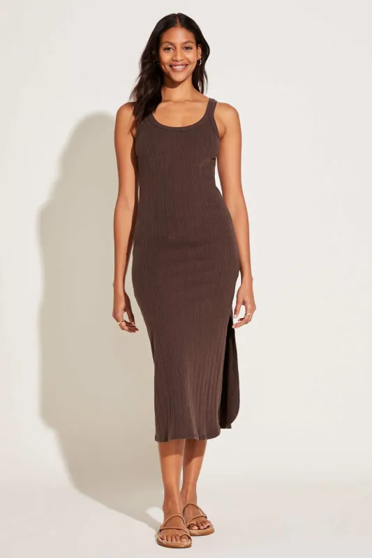 West Organic Rib Tank Dress - Chocolate Brown Organic Rib sold by Vitamin A