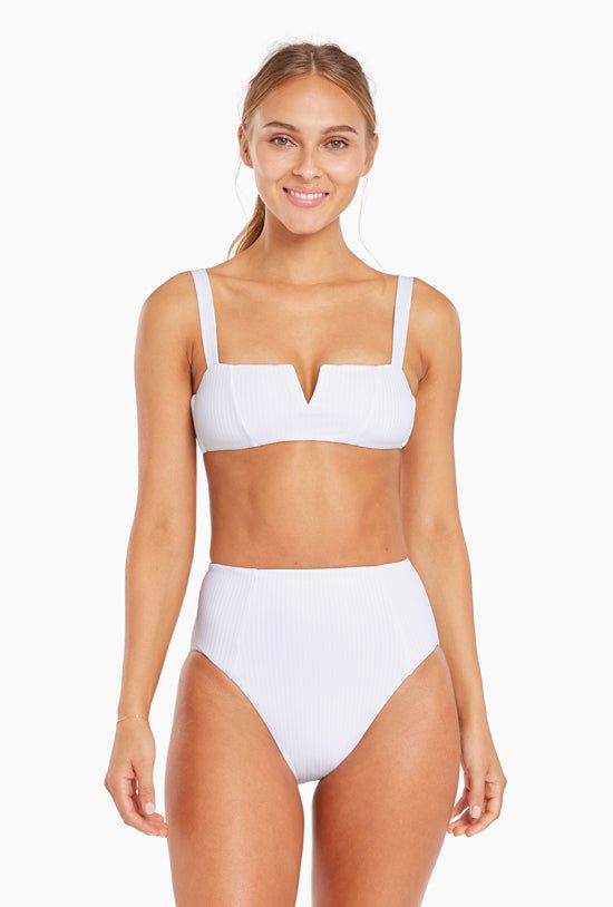 Sienna High Waist Full Cut Bottom - White EcoRib BT sold by Vitamin A product image thumbnail 2