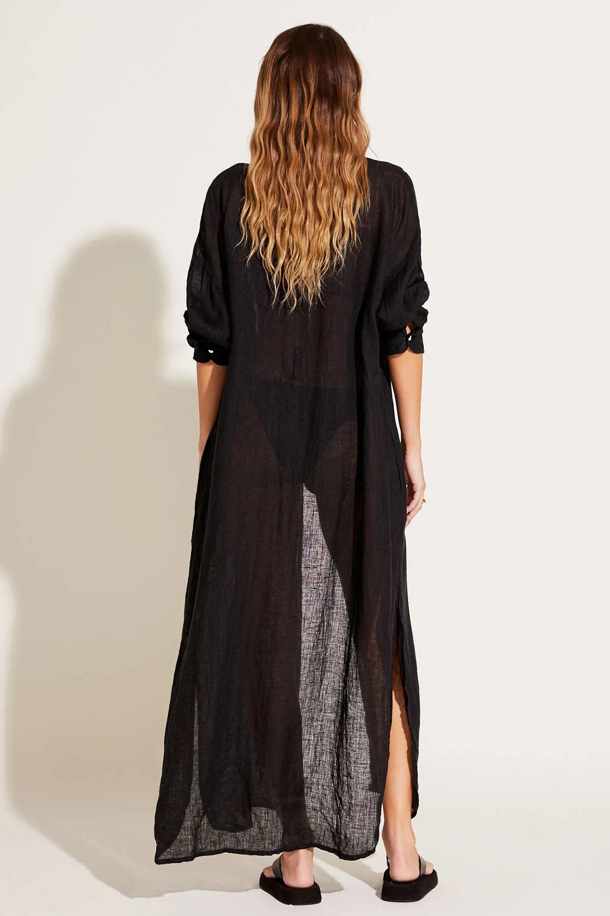 Playa Caftan - Black EcoLinen sold by Vitamin A product image thumbnail 4