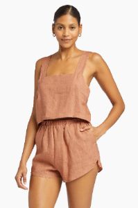 Tallows Linen Crop Top - EcoLinen Desert sold by Vitamin A