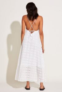 Mari Maxi Dress - White Eyelet Organic Cotton sold by Vitamin A