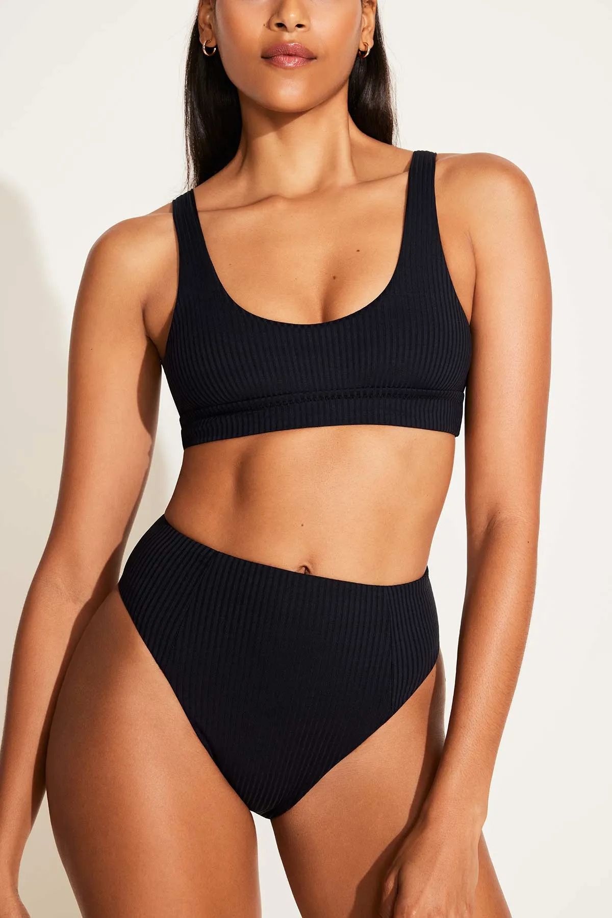 Sienna High Waist Bottom - Black EcoRib sold by Vitamin A product image thumbnail 3