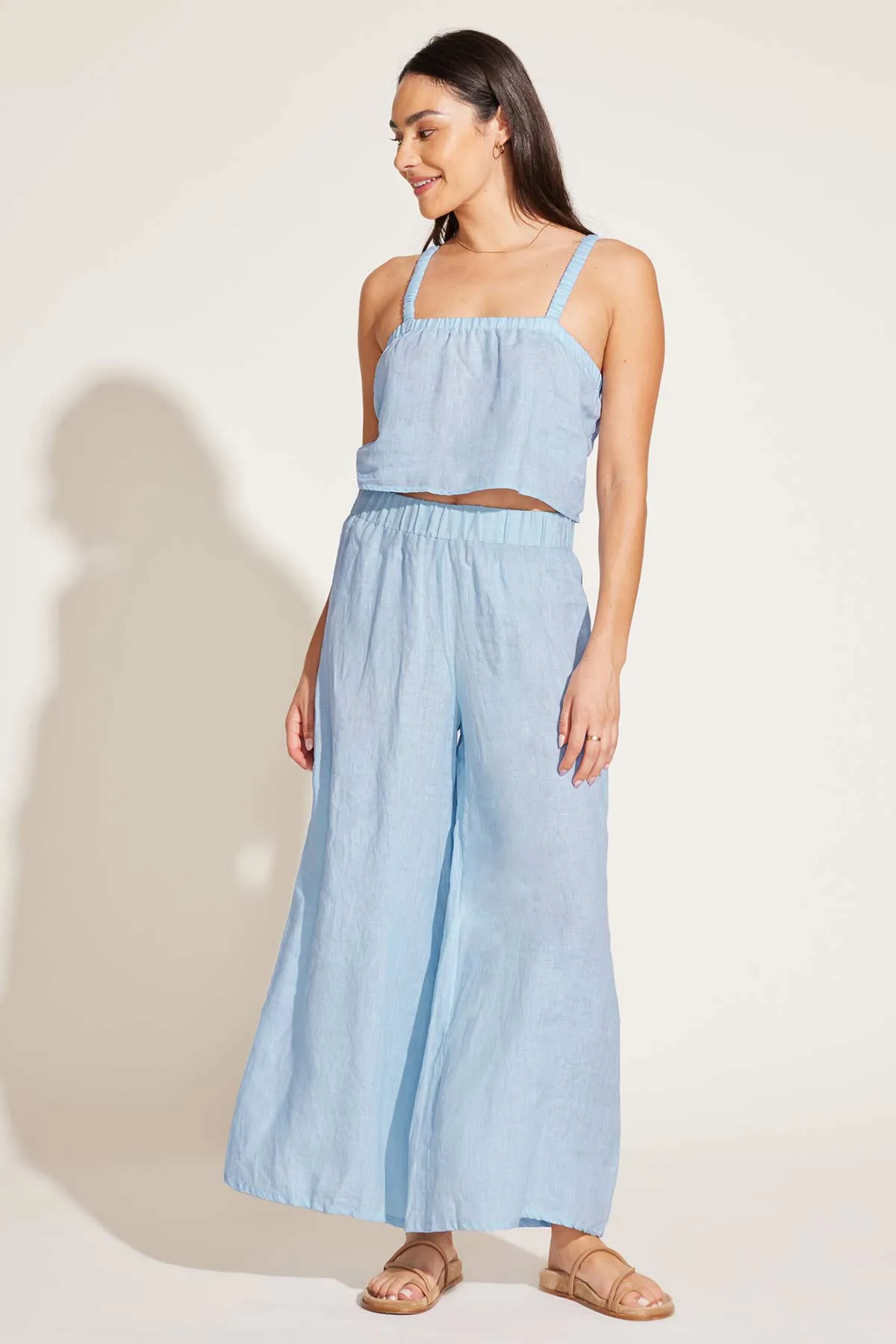 Tallows Linen Wide Leg Pant - Celeste EcoLinen sold by Vitamin A