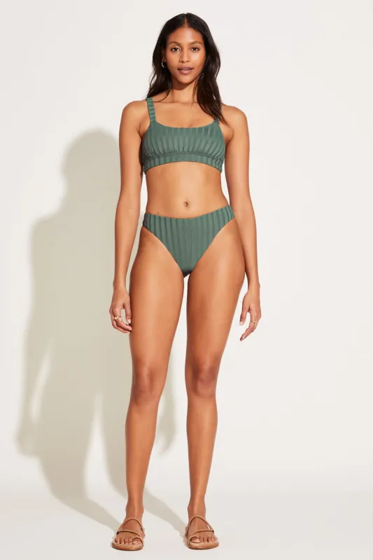 Cali High Leg Classic Coverage Bottom - Aloe Green SuperRib sold by Vitamin A