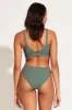 Cali High Leg Classic Coverage Bottom - Aloe Green SuperRib sold by Vitamin A