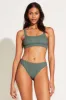 Cali High Leg Classic Coverage Bottom - Aloe Green SuperRib sold by Vitamin A