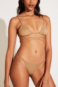Sol Strappy Wrap Top - Golden Glow Metallic sold by Vitamin A
