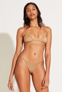 Sol Strappy Wrap Top - Golden Glow Metallic sold by Vitamin A
