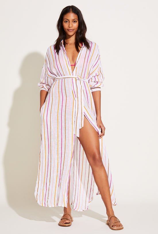 Playa Caftan - EcoLinen Gauze Sunny Stripe sold by Vitamin A product image thumbnail 3