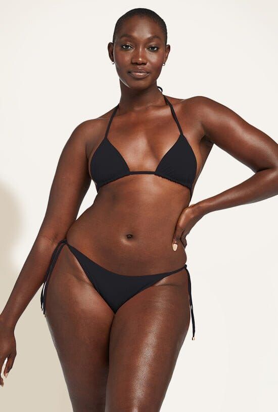 Elle Adjustable Tie Side Bottom - Black Ecolux sold by Vitamin A