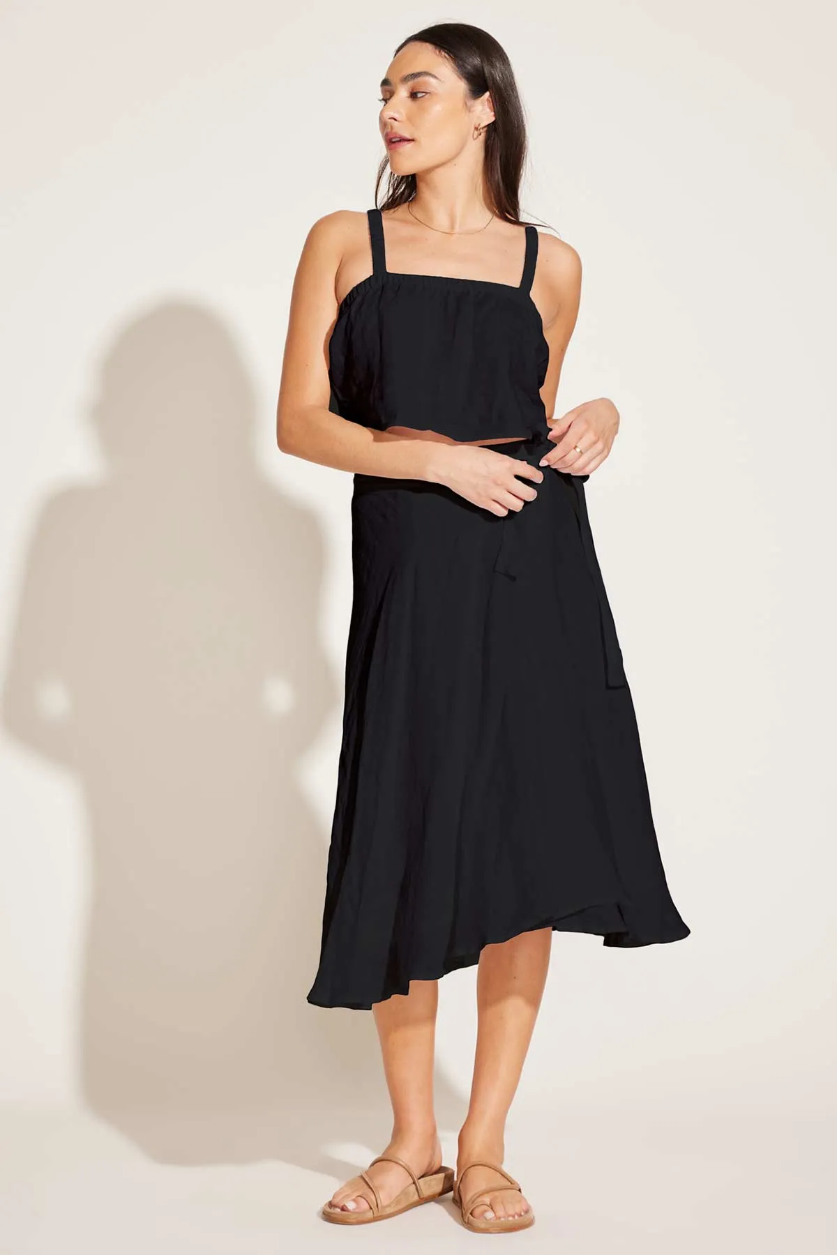 Tallows Blousy Crop Top - Black EcoLinen sold by Vitamin A product image thumbnail 2