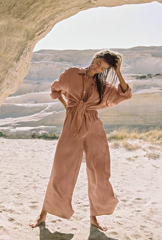 Tallows Linen Wide Leg Pant - EcoLinen Desert sold by Vitamin A product image thumbnail 2