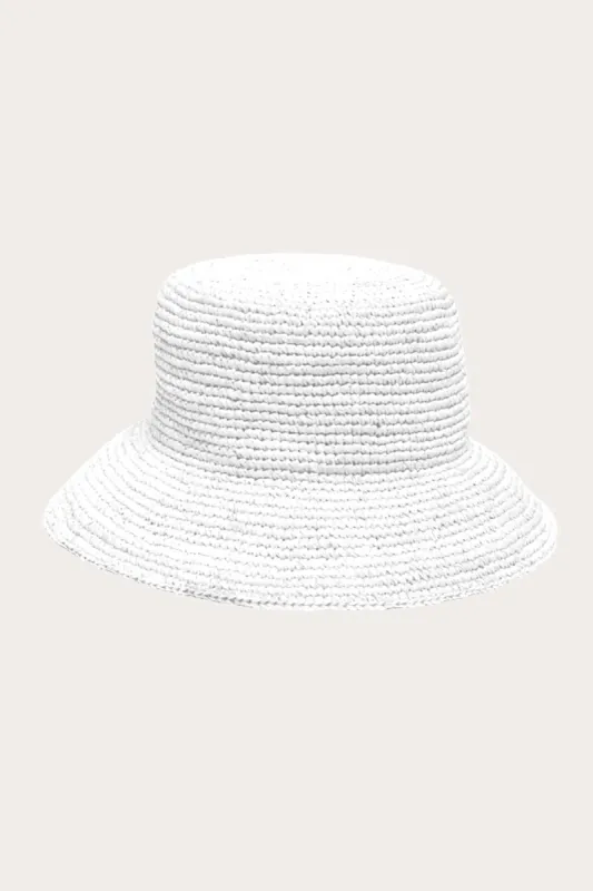 Cannes Straw Bucket Hat - White Straw sold by Vitamin A
