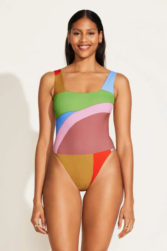 Mika One Piece - Abstract Colorblock EcoRib BT sold by Vitamin A