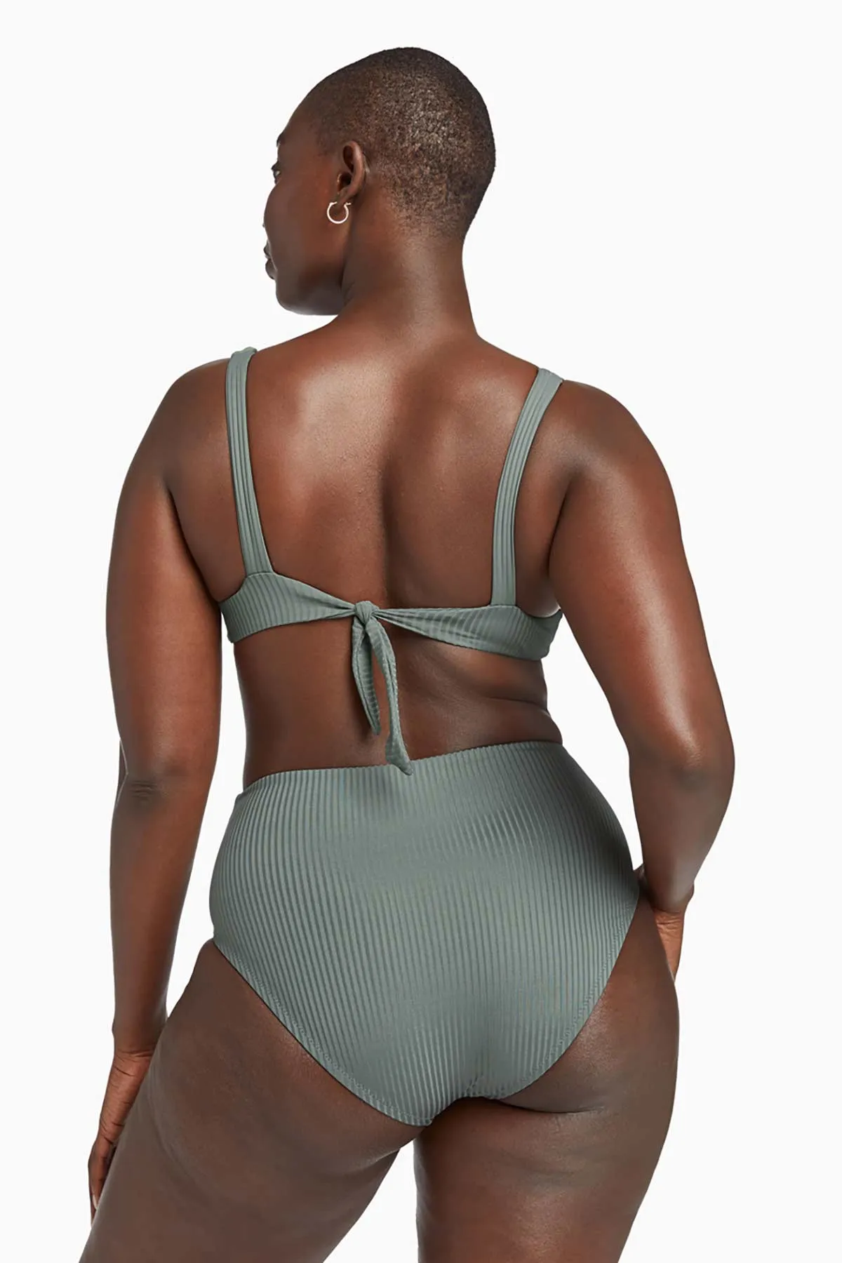 Barcelona High Waist Full Cut Bottom - Sea Green EcoRib sold by Vitamin A product image thumbnail 2