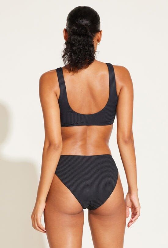 Cali High Leg Classic Coverage Bottom - Black EcoRib sold by Vitamin A product image thumbnail 4