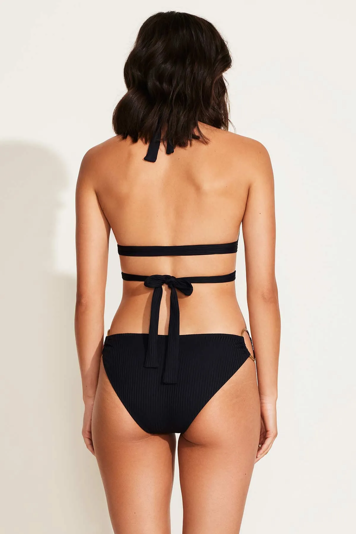 Sirena Wrap Top - Black EcoRib sold by Vitamin A product image thumbnail 5