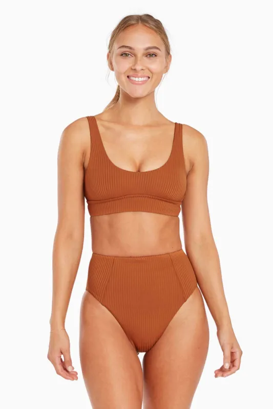 Sienna High Waist Full Cut Bottom - Chai EcoRib sold by Vitamin A