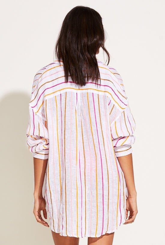 Playa Linen Oversized Shirt - EcoLinen Gauze Sunny Stripe sold by Vitamin A product image thumbnail 2