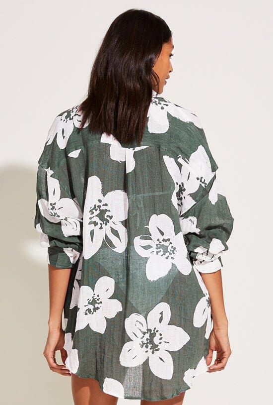 Playa Linen Oversized Shirt - EcoLinen Gauze Aloe Bloom sold by Vitamin A product image thumbnail 3