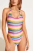 Alia One Piece - Rainbow Stripe EcoLux sold by Vitamin A