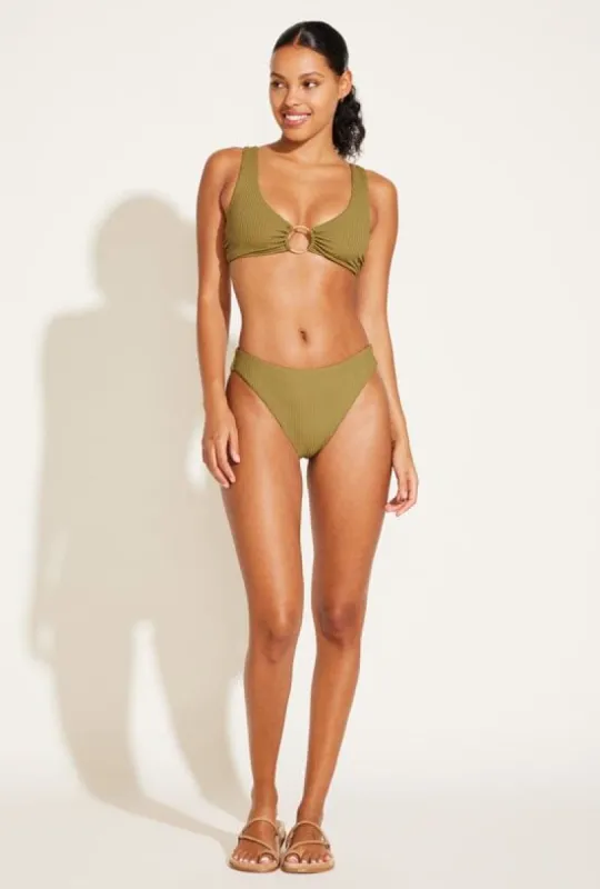 Cali High Leg Classic Coverage Bottom - Avocado EcoRib BT sold by Vitamin A