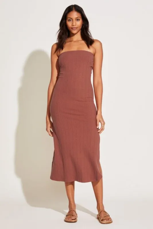 Strapless West Dress - Copper Organic Rib sold by Vitamin A