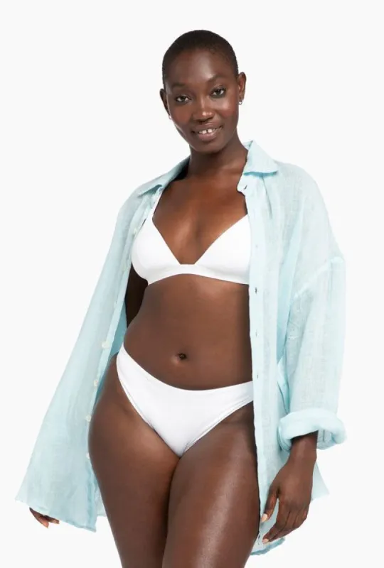 Playa Linen Oversized Shirt - EcoLinen Gauze Sky sold by Vitamin A