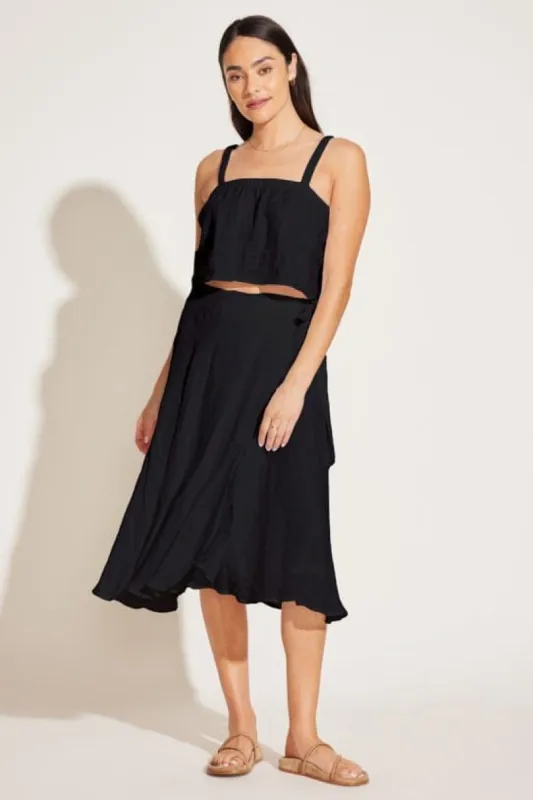 Tallows Blousy Crop Top - EcoLinen Black sold by Vitamin A