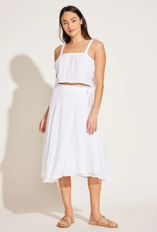Tallows Blousy Crop Top - EcoLinen White sold by Vitamin A