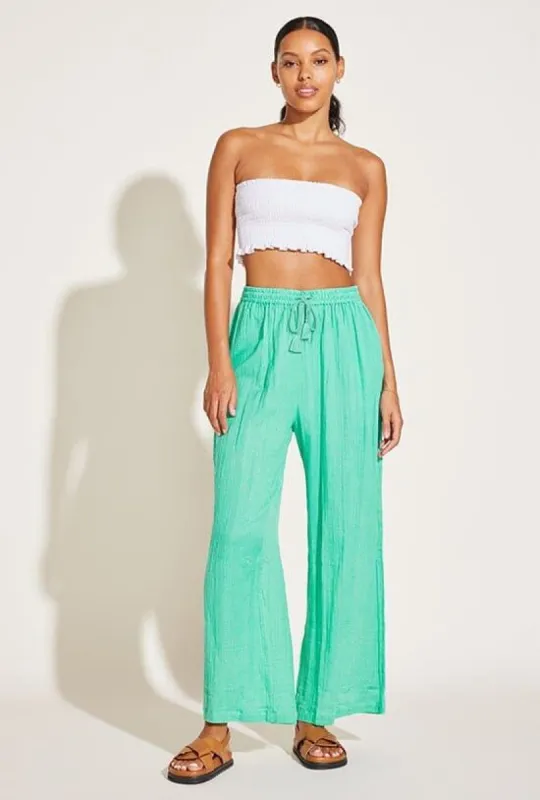 Costa Pant - Seafoam Organic Cotton Crinkle sold by Vitamin A