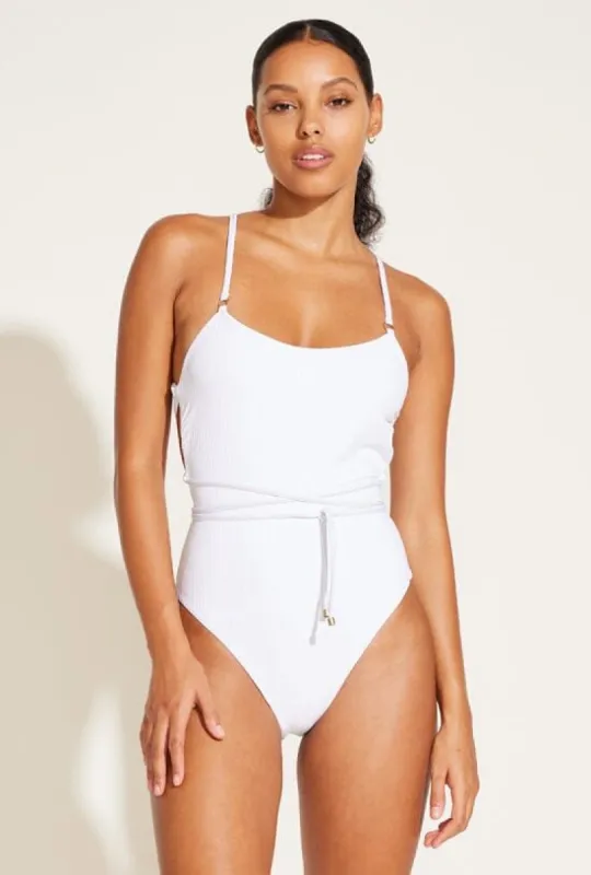 Yara Wrap One Piece - White EcoRib BT sold by Vitamin A
