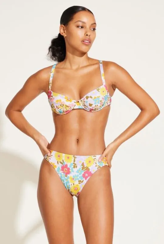 Cali High Leg Classic Coverage Bottom - Wildflower EcoRib BT sold by Vitamin A