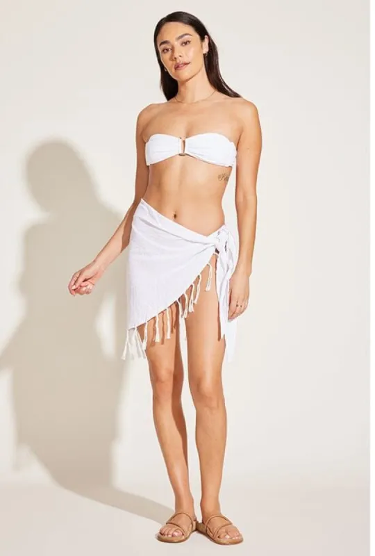 Sirena Sarong - White Crinkle Linen sold by Vitamin A