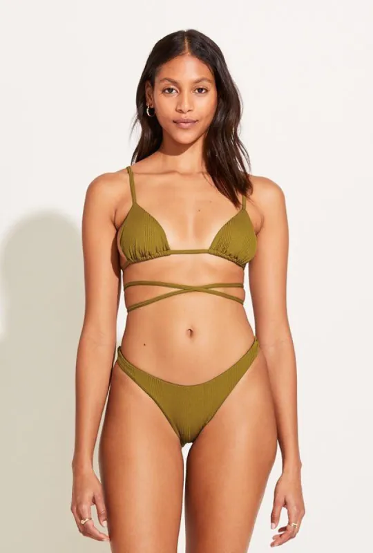 Upcycled Sol Wrap Top - Matcha Rib sold by Vitamin A