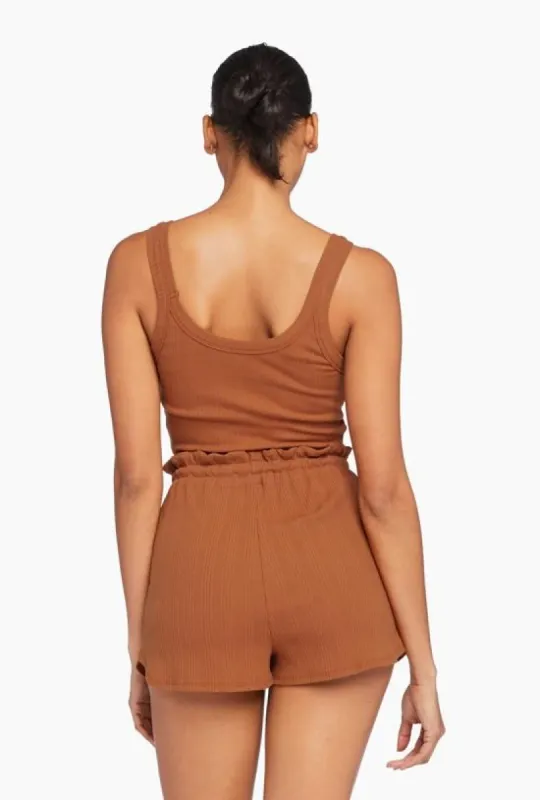 Thalia Organic Rib Shorts - Chai Organic Rib sold by Vitamin A