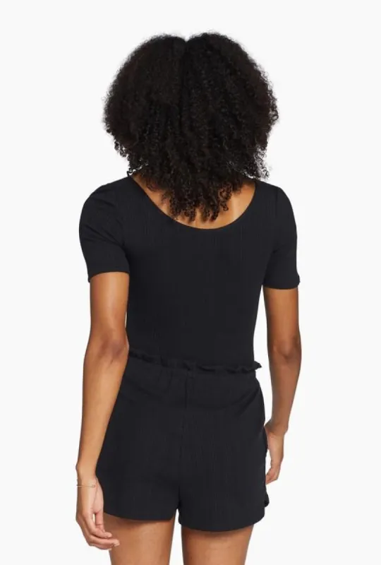 Thalia Organic Rib Shorts - Black Organic Rib sold by Vitamin A