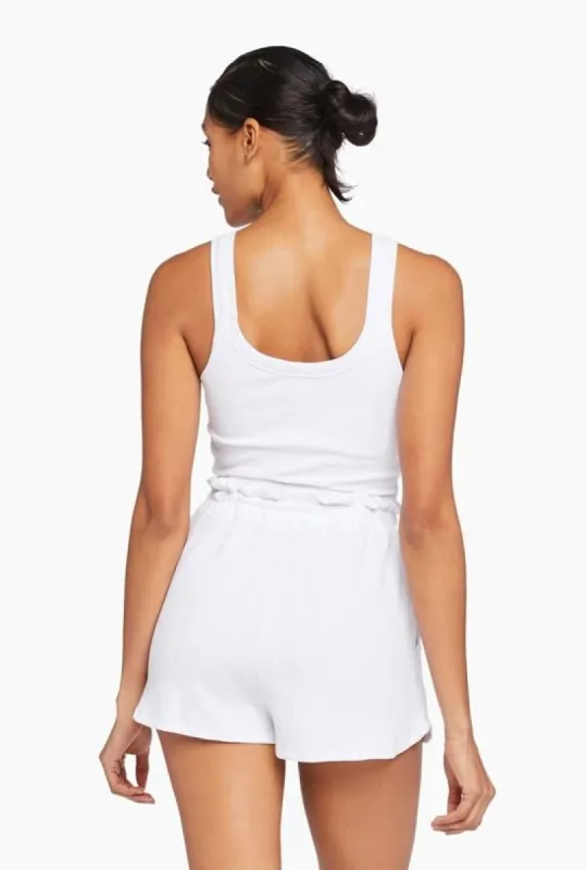 Thalia Organic Rib Shorts - White Organic Rib sold by Vitamin A