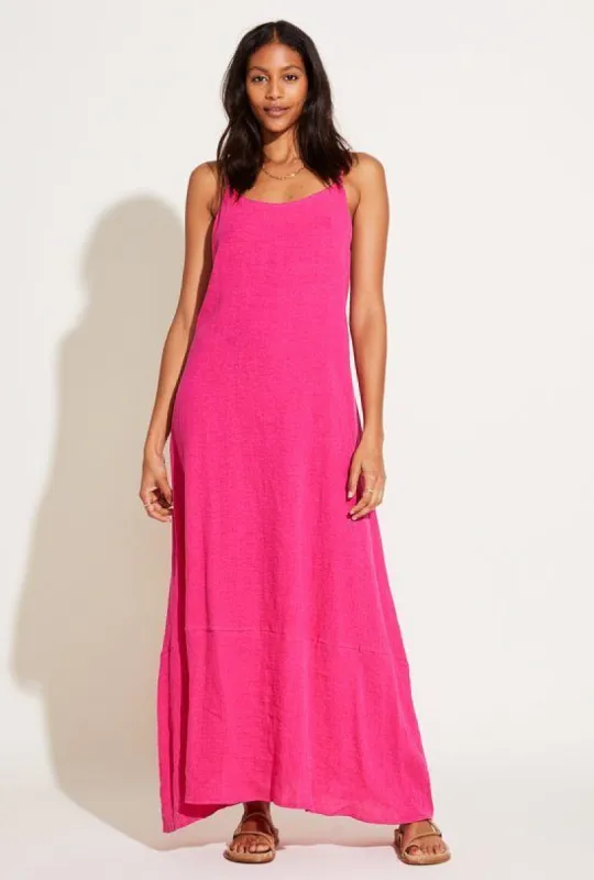 Mari Maxi Dress - Zinnia Crinkle Linen sold by Vitamin A