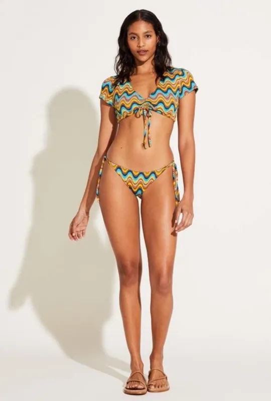 Elle Adjustable Tie Side Bottom - Retro Wave Yarn Dye sold by Vitamin A