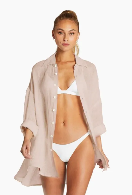 Playa Linen Oversized Shirt - EcoLinen Gauze Mallorca sold by Vitamin A