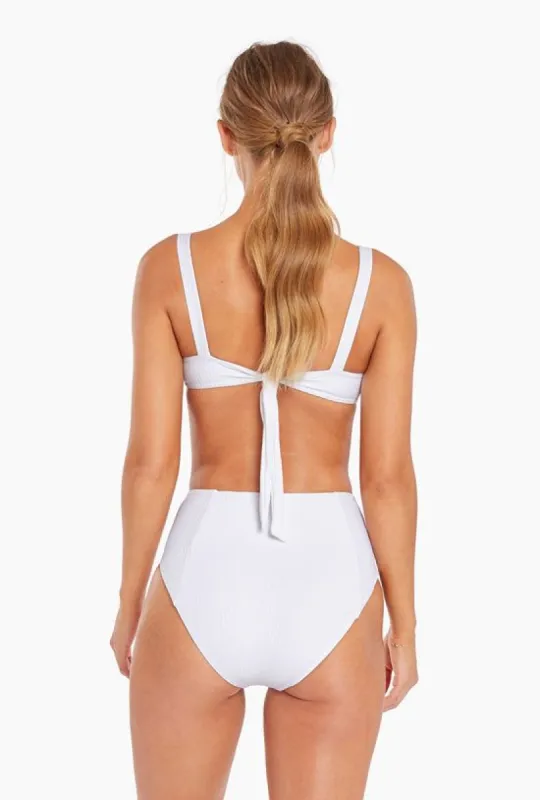 Sienna High Waist Full Cut Bottom  - White EcoRib BT sold by Vitamin A