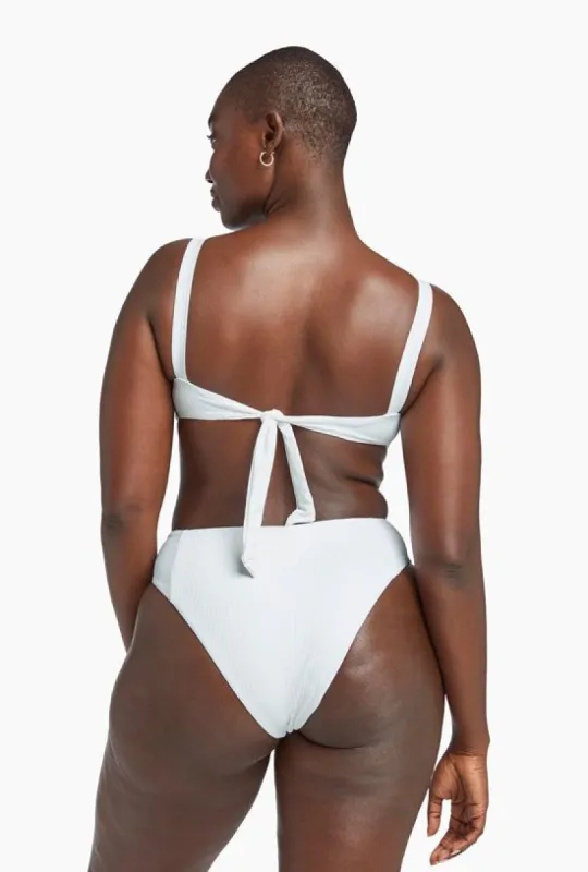 Sienna High Waist Bottom - White EcoRib BT sold by Vitamin A