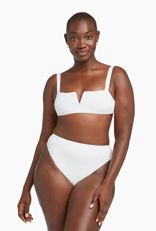 Kaya Adjustable Tie Back Top - White EcoRib BT sold by Vitamin A