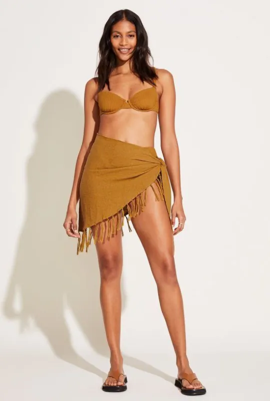 Sirena Sarong - Saffron Crinkle Linen sold by Vitamin A