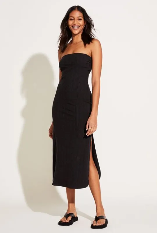 Strapless West Dress - Black Organic Rib sold by Vitamin A